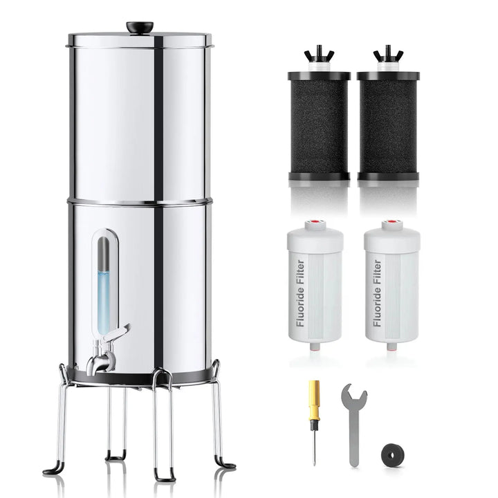 Purewell 304 Stainless Steel Gravity-fed Water Filter System 2.25 Gallons Purewell