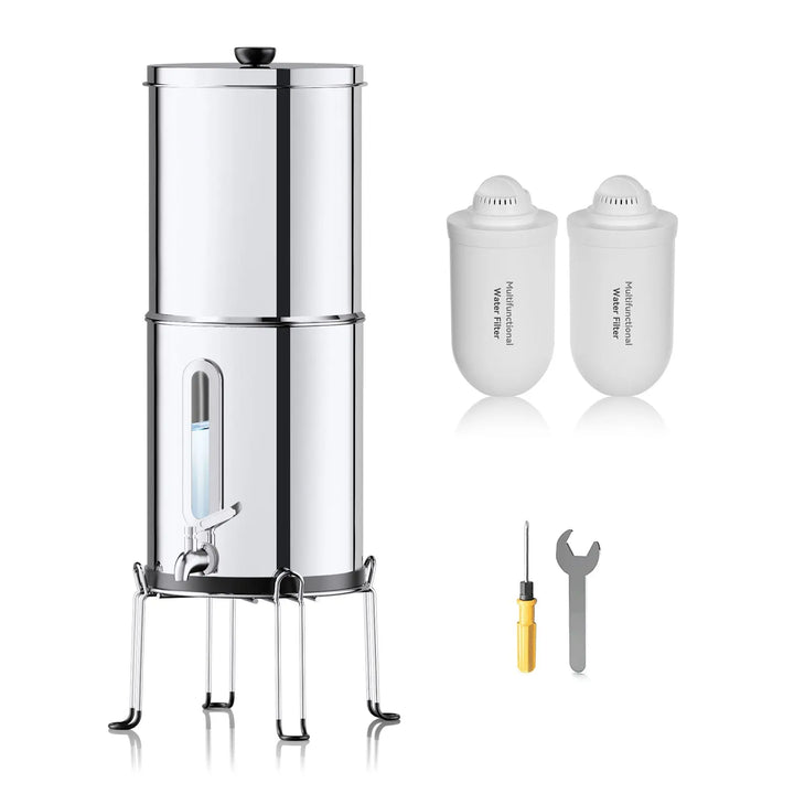 Purewell 304 Stainless Steel Gravity-fed Water Filter System 2.25 Gallons Purewell