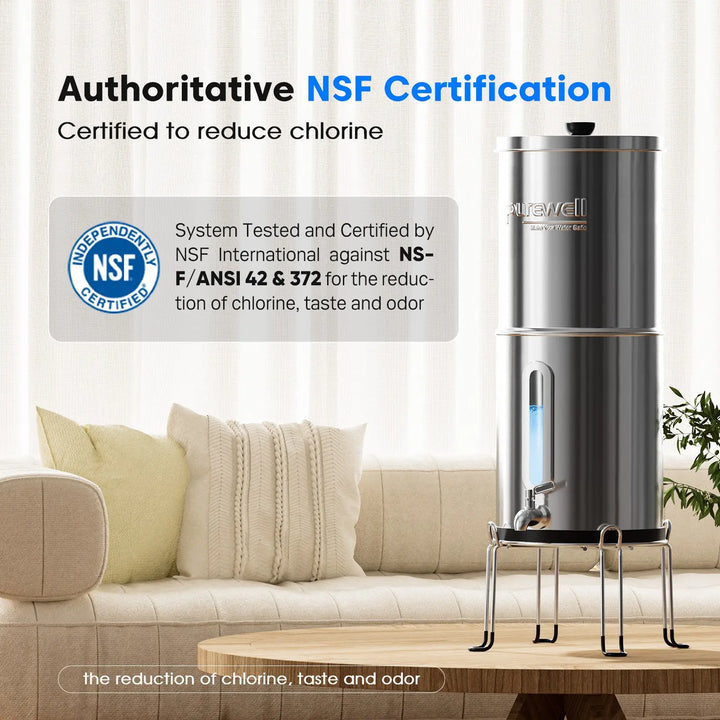 Purewell 304 Stainless Steel Gravity-fed Water Filter System 2.9 Gallons Purewell